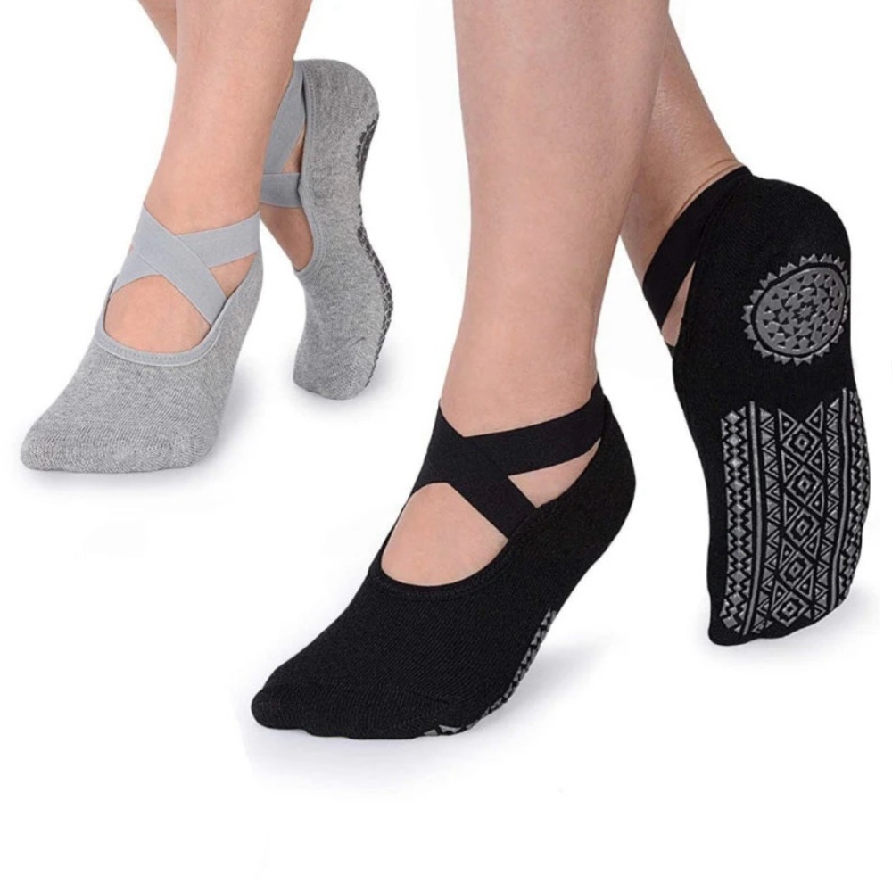 NWT Ozaiic - 2 Pack Women's Non-Slip Socks w/ Straps for Pilates, Barre & Yoga